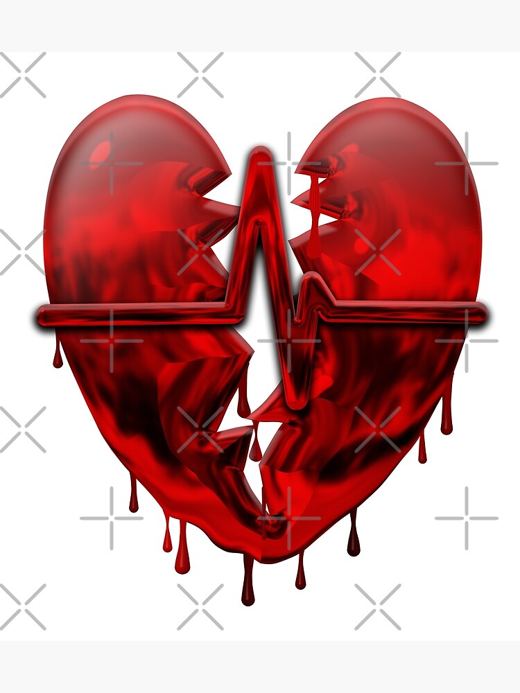 Póster «Corazón roto Corazón sangrante Latido del corazón Pulso del