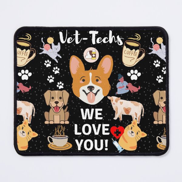 Item preview, We love you - Vet techs design - black background designed and sold by mark-taylor.