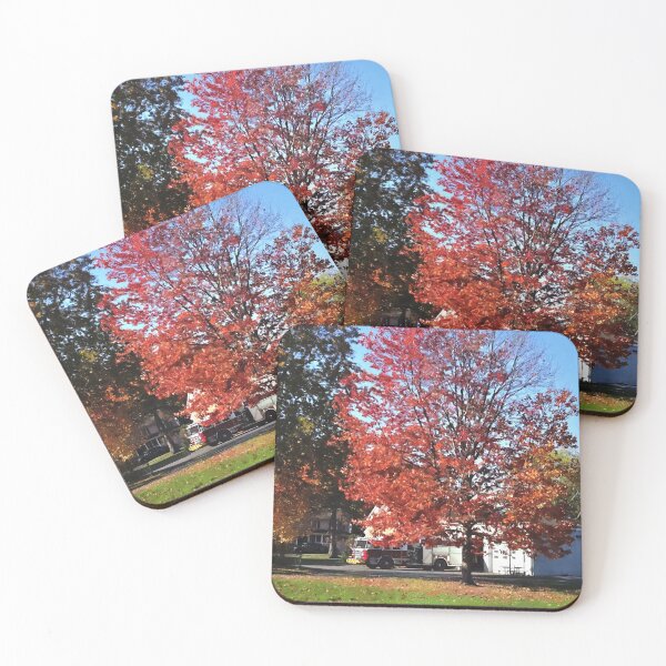 Item preview, Fire Engine by Fire Station in Autumn designed and sold by Susan Savad.