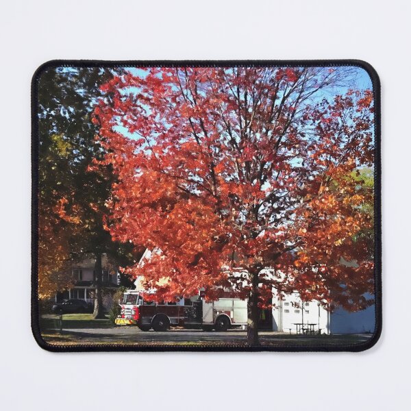 Item preview, Fire Engine by Fire Station in Autumn designed and sold by Susan Savad.