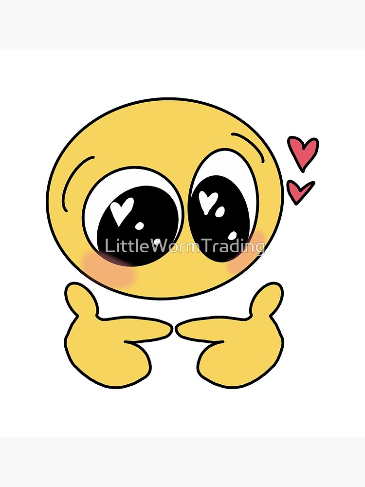 "Shy Blushing Emoji" Poster for Sale by recycledmillenn Redbubble