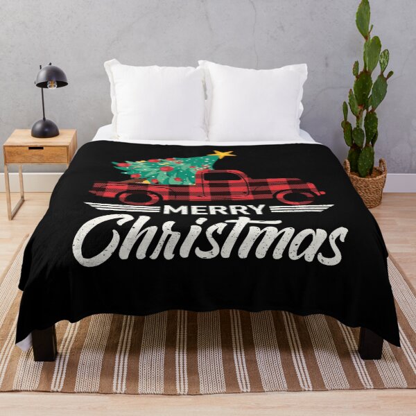 Artikelvorschau, Vintage Xmas Farm Red Buffalo Truck Rot karierter Weihnachtsbaum entworfen und verkauft von GraphifyArt.