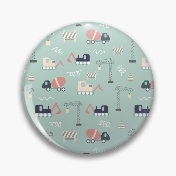 Item preview, Green background construction repeat pattern designed and sold by tamongg14.