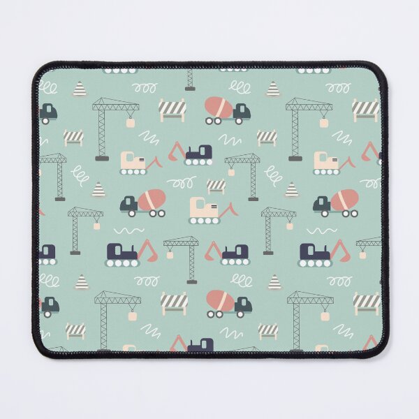 Item preview, Green background construction repeat pattern designed and sold by tamongg14.