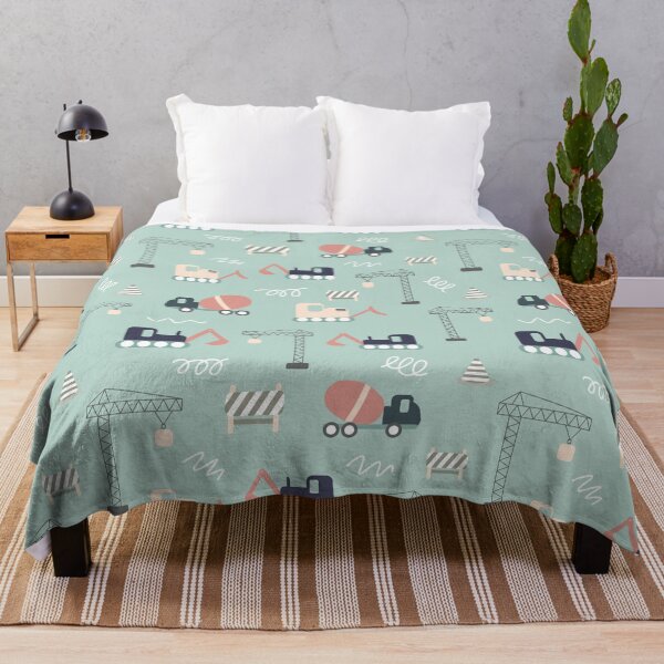 Item preview, Green background construction repeat pattern designed and sold by tamongg14.