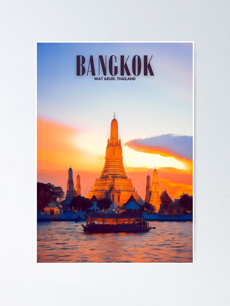 Bangkok, Thailand - Vintage Travel Poster Photograph by Siva