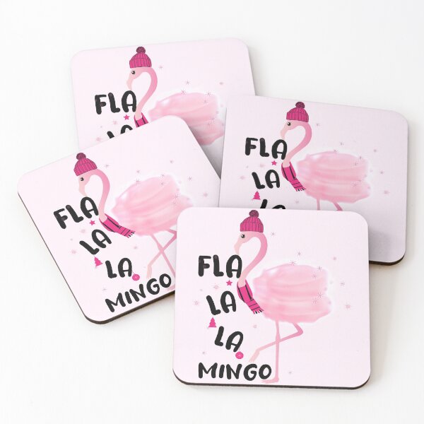 Item preview, Fa La La Mingo Pink Watercolors Flamingo Christmas designed and sold by PinkPandaDesign.