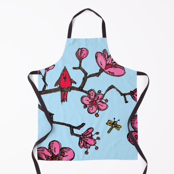 Item preview, RED BIRD IN CHERRY BLOSSOMS - BLUE SKY designed and sold by SethBondPerry.