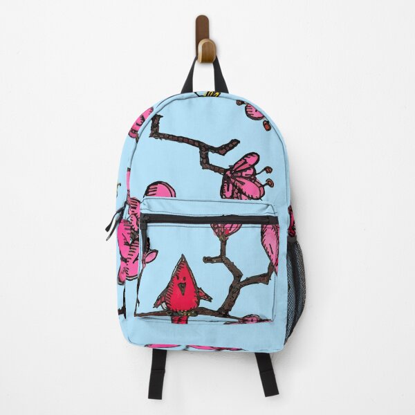 Item preview, RED BIRD IN CHERRY BLOSSOMS - BLUE SKY designed and sold by SethBondPerry.