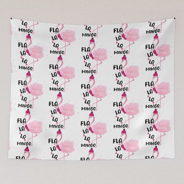 Item preview, Fa La La Mingo Pink Watercolors Flamingo Christmas designed and sold by PinkPandaDesign.