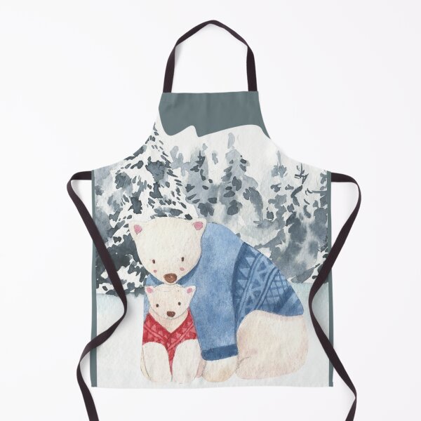 Item preview, Cute polar bear baby and daddy winter scene designed and sold by Brightful Creations .