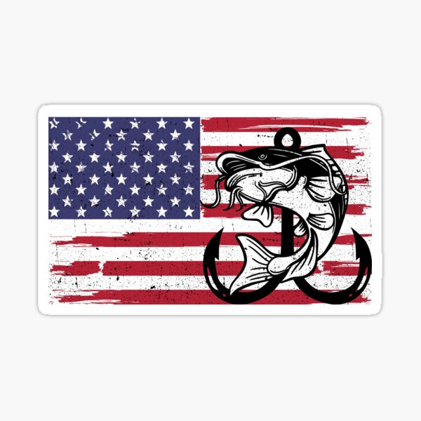 American Flag Fishing Stickers | Redbubble