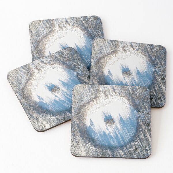 Item preview, Winter landscape of round lake with island in the middle designed and sold by Lukasz Szczepanski.