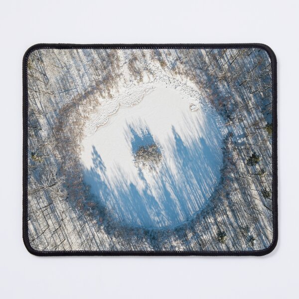 Item preview, Winter landscape of round lake with island in the middle designed and sold by Lukasz Szczepanski.