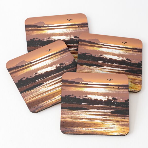 Item preview, Sunset on the beach of the Scottish Town of North Berwick designed and sold by chiaravisuals.