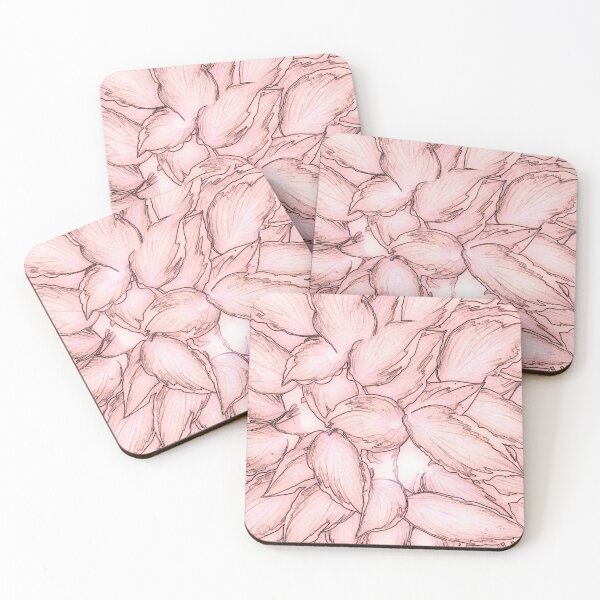 Item preview, Soft Pink Leaves Hosta Plant Print designed and sold by JariHawk.