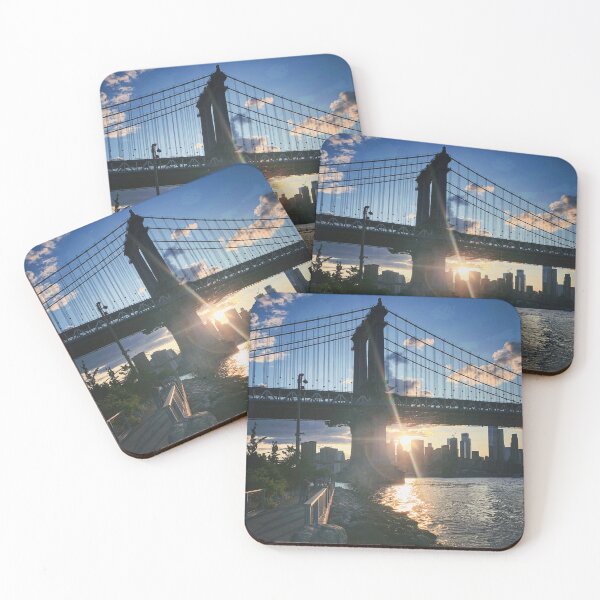 Item preview, Manhattan Bridge Skyline Sun Brooklyn New York City  designed and sold by eleonoraingrid.