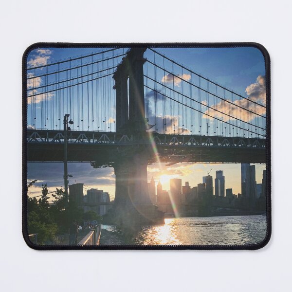 Item preview, Manhattan Bridge Skyline Sun Brooklyn New York City designed and sold by eleonoraingrid.