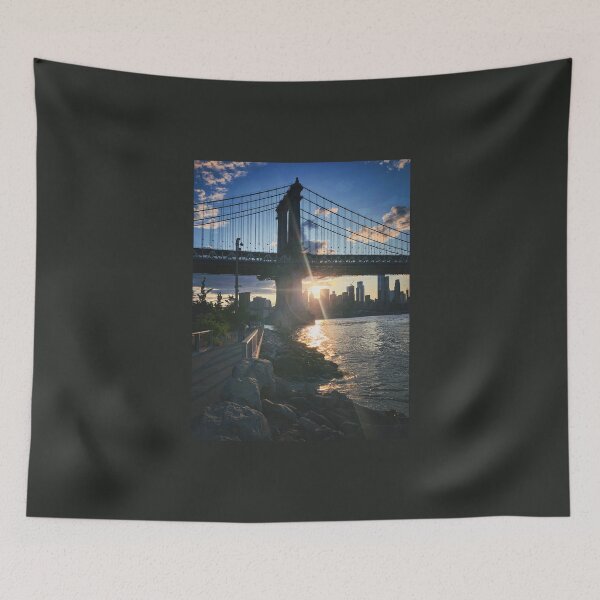 Item preview, Manhattan Bridge Skyline Sun Brooklyn New York City  designed and sold by eleonoraingrid.