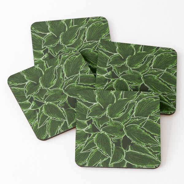 Item preview, Dark Green Leaves Hosta Plant Violet Print designed and sold by JariHawk.
