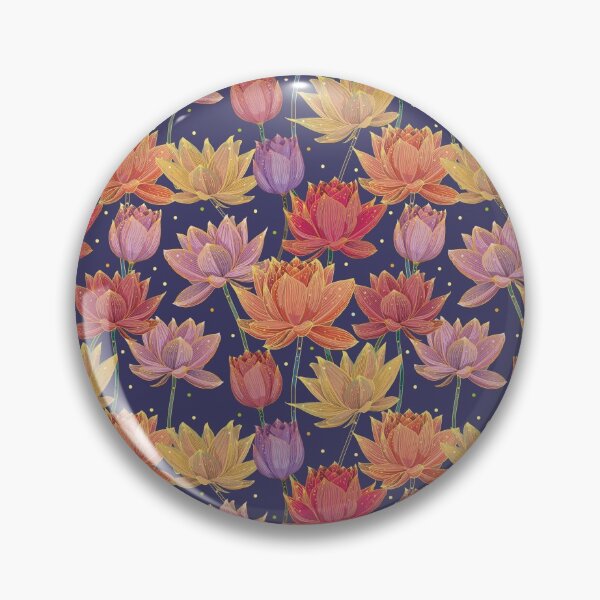 Item preview, Funky Lotus Pattern with Gold Leaf designed and sold by nouveaudecor.