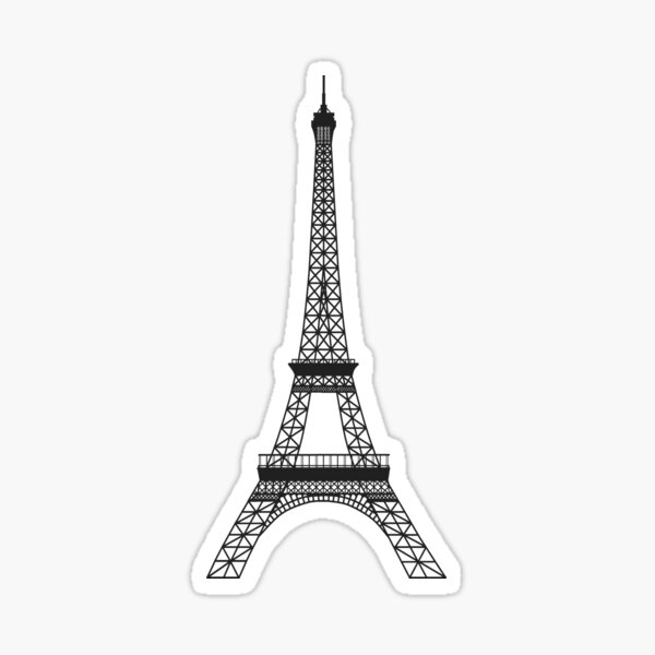 Grey Eiffel Tower Sticker