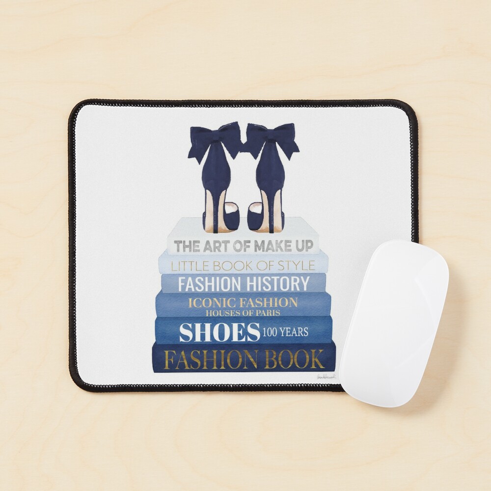 Tall Blue Books, Blue Shoes Throw Pillow By Amanda Greenwood