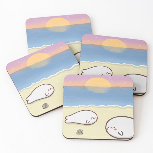 Item preview, Seals on a beach designed and sold by lazyluca.