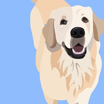 Artwork thumbnail, Golden Retriever Doggo - LIGHT BLUE by gumidomino