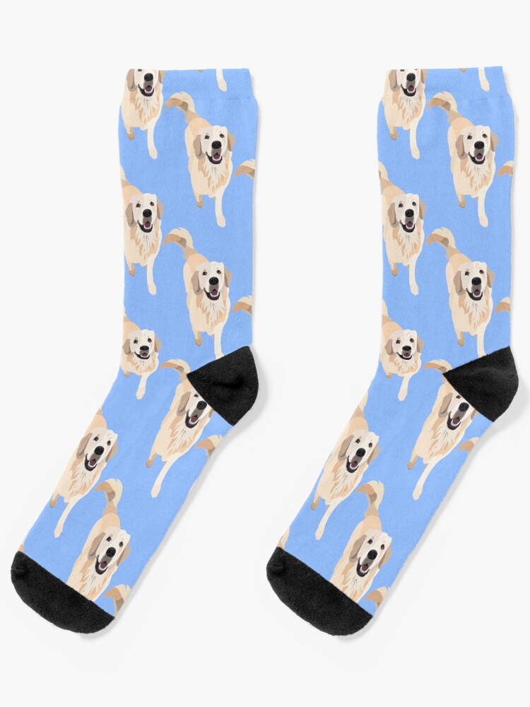 Thumbnail 1 of 5, Socks, Golden Retriever Doggo - LIGHT BLUE designed and sold by gumidomino.