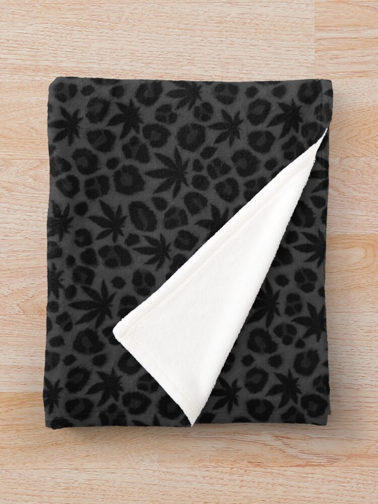 Thumbnail 3 of 6, Throw Blanket, Black Leopard designed and sold by Skyvora.