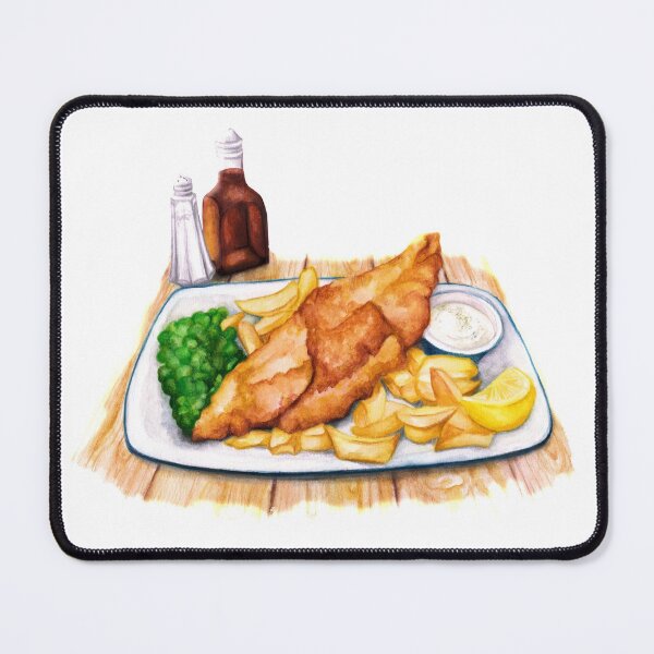 Item preview, Fish & Chips - Watercolour food illustration designed and sold by AmandaDilworth.