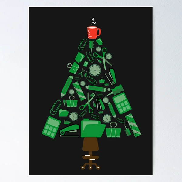 Funny Office Supplies Ugly Christmas Tree, Christmas at Work  Poster for  Sale by ItsReithHere