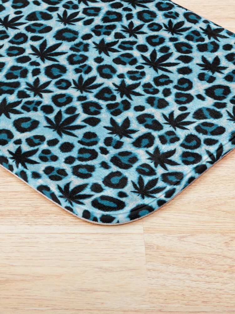Alternate view of Blue Leopard Bath Mat