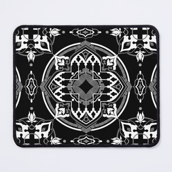Item preview, Cathedral Mandala on black (monochromatic dotwork ornamental design) designed and sold by Anicatattoos.