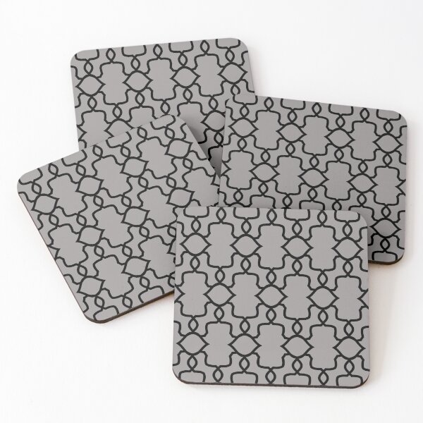 Item preview, Gray and Black Ornamental Shape Pattern 4 Pairs Dulux 2022 Popular Colour Birch Root - Color Trends designed and sold by ColorOfTheYears.