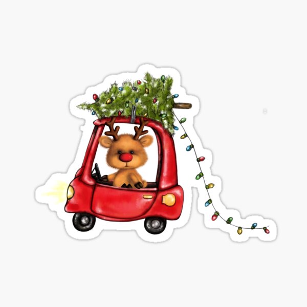 Artikel-Vorschau von Nettes flauschiges Rotwild-Weihnachtsspielzeug entzückendes Tier-rotes Supermarkt-Auto, designt und verkauft von CreativeBu.