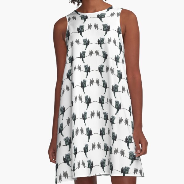 I'm Just a Birdy Too Dragon collage A-Line Dress