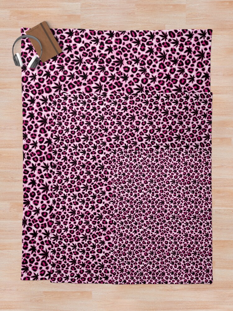 Thumbnail 5 of 6, Throw Blanket, Pink Leopard designed and sold by Skyvora.
