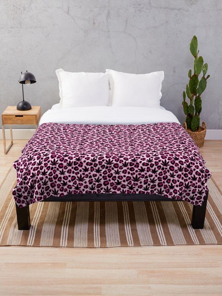 Thumbnail 1 of 6, Throw Blanket, Pink Leopard designed and sold by Skyvora.