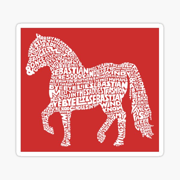 Bye Bye Lil Sebastian Calligram // Parks & Recreation // Red Sticker