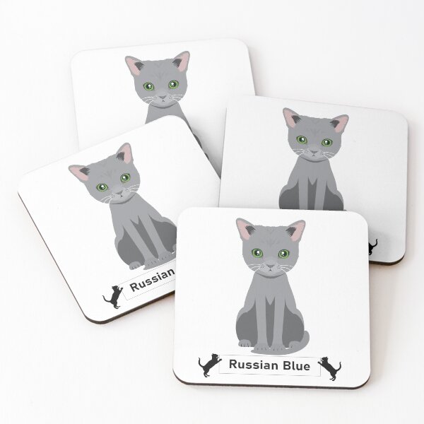 Item preview, Russian Blue Cat Breed - Cartoon Art Style designed and sold by EdKid.