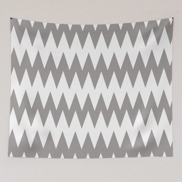 Item preview, Gray and White Zig Zag Horizontal Stripe Pattern Pairs Dulux 2022 Popular Colour Birch Root - Color Trends designed and sold by ColorOfTheYears.