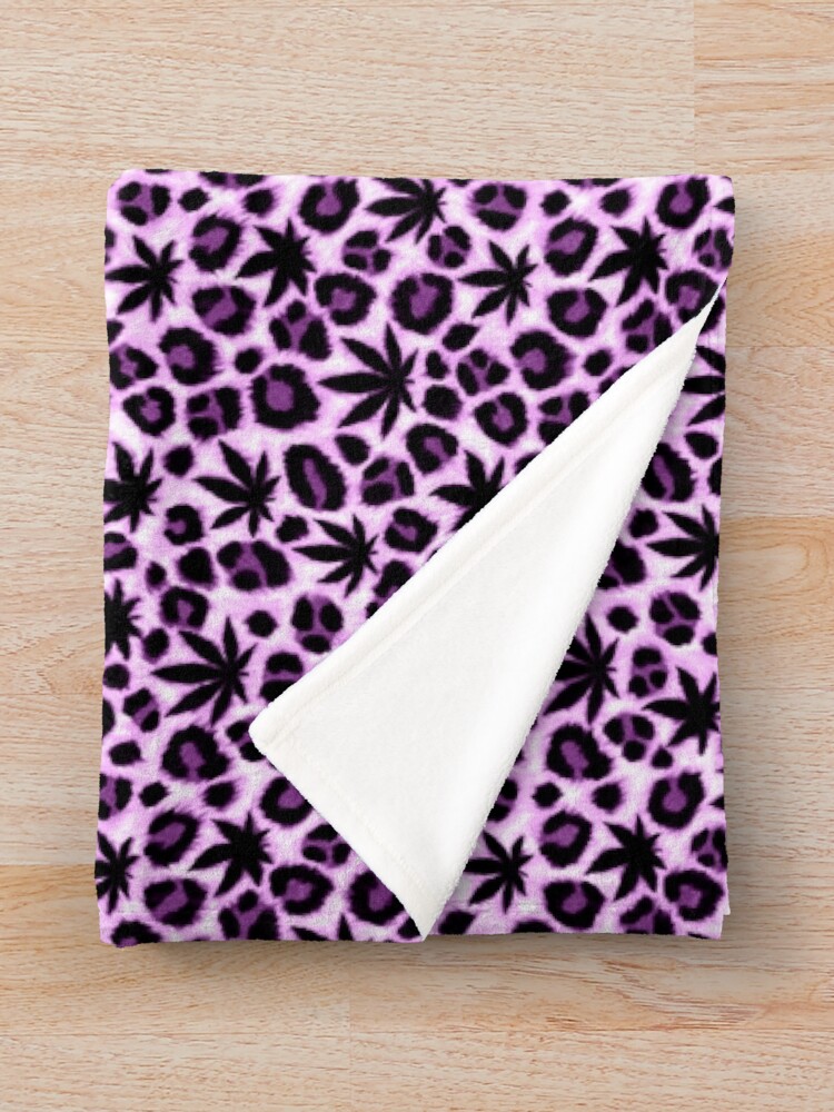 Thumbnail 3 of 6, Throw Blanket, Purple Leopard designed and sold by Skyvora.