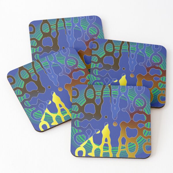 Item preview, Blue and yellow asymmetrical geometrical shapes by Code03. designed and sold by Code03.