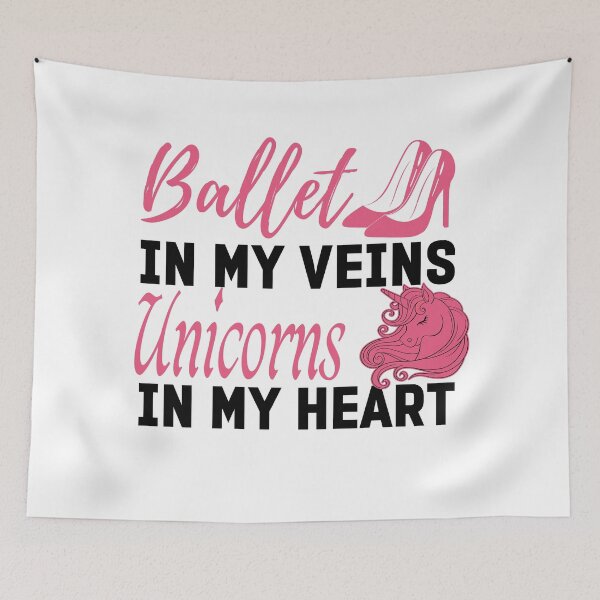 Item preview, Ballet In My Veins Unicorns In My Heart - Cute Girly Ballet Dancer Design Gift Idea For Ballerina designed and sold by Prince - Bestseller ★★★★★.