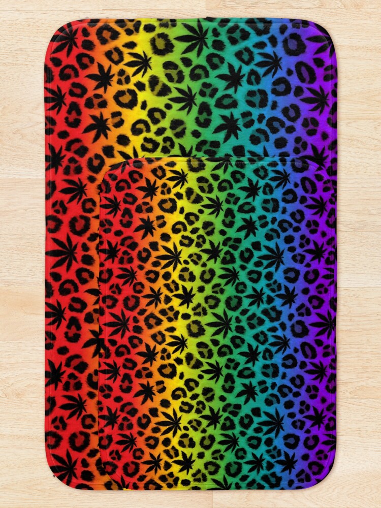Alternate view of Rainbow Leopard Bath Mat