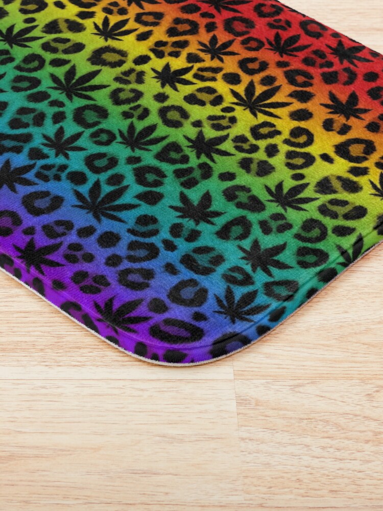 Alternate view of Rainbow Leopard Bath Mat