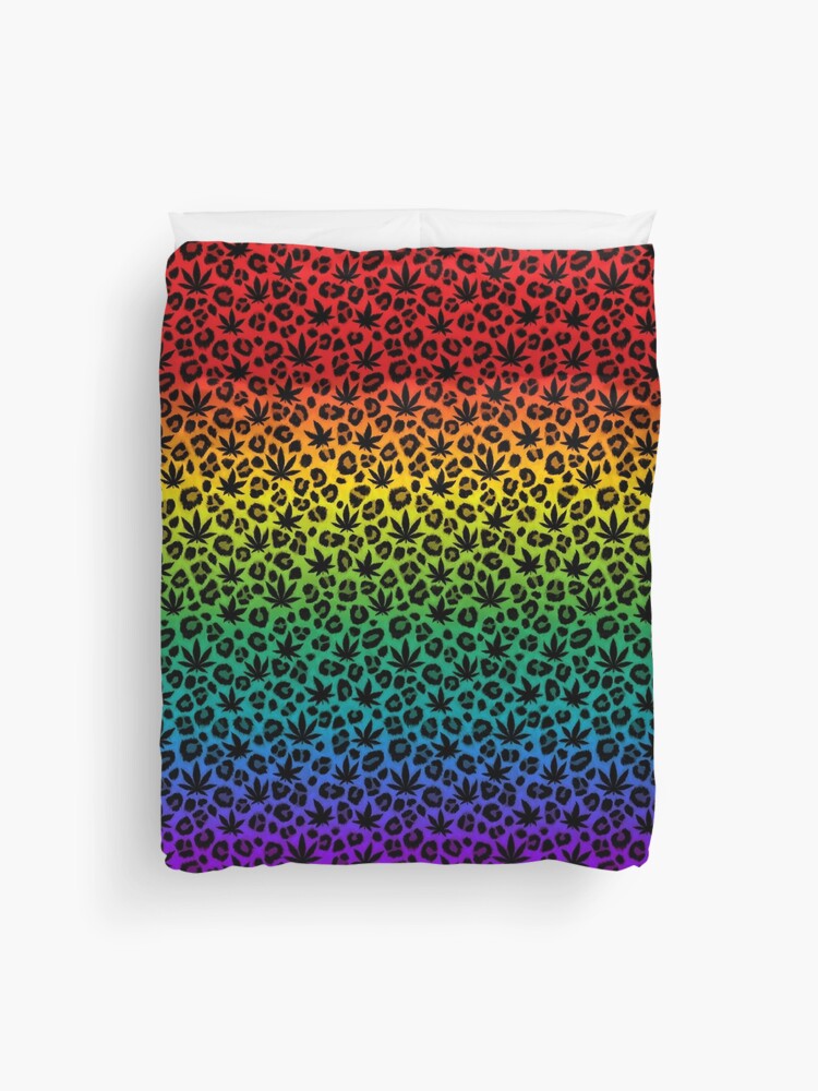 Thumbnail 1 of 2, Duvet Cover, Rainbow Leopard designed and sold by Skyvora.
