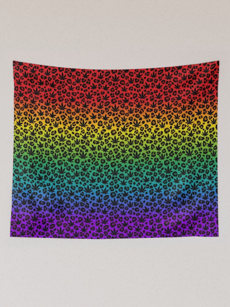 Thumbnail 2 of 3, Tapestry, Rainbow Leopard designed and sold by Skyvora.